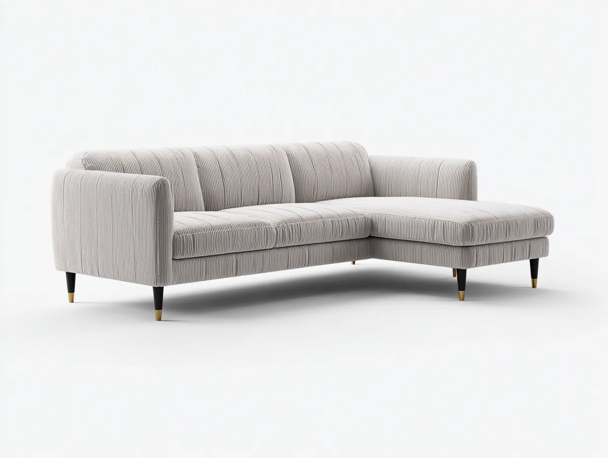 Divano angolare 238×156×82 cm - tessuto beige - design contemporaneo con chaise longue-Kalenvahouse