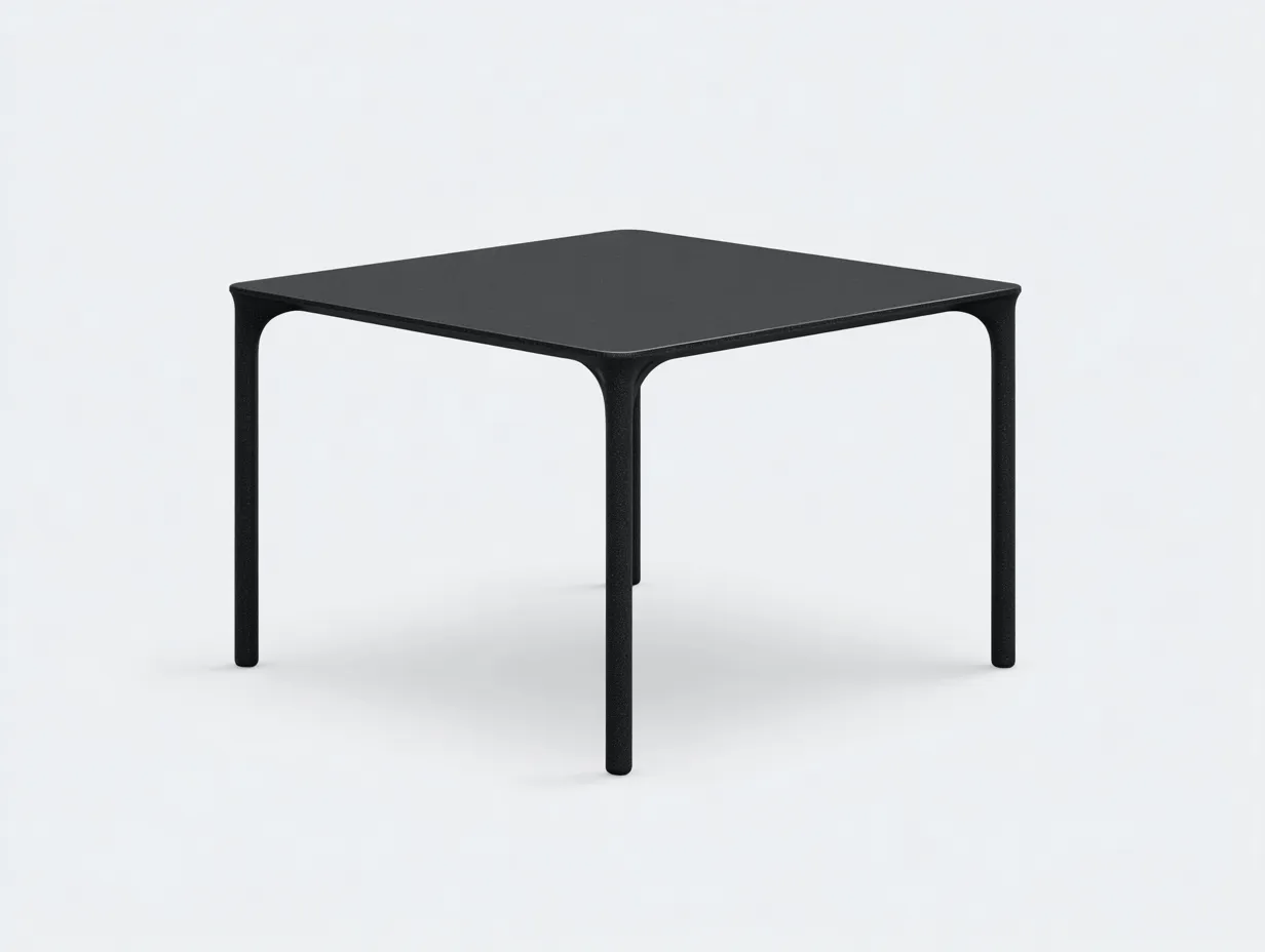 Tavolo da pranzo da esterno 100×100×75 cm - nero - profilo quadrato contemporaneo-Kalenvahouse