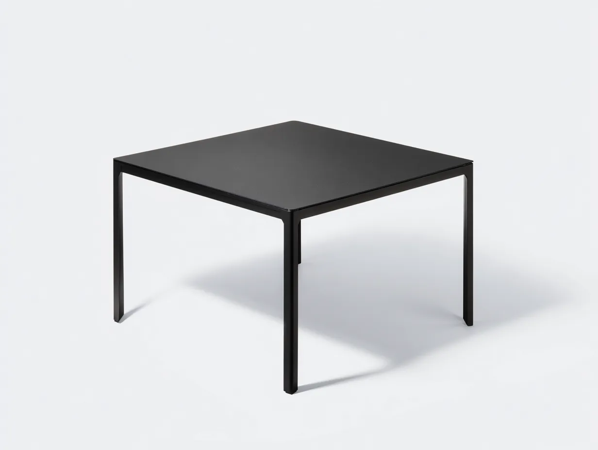 Tavolo Da Pranzo All'Aperto 100×100×75 cm - metallo nero - quadrato minimalista per patio-Kalenvahouse