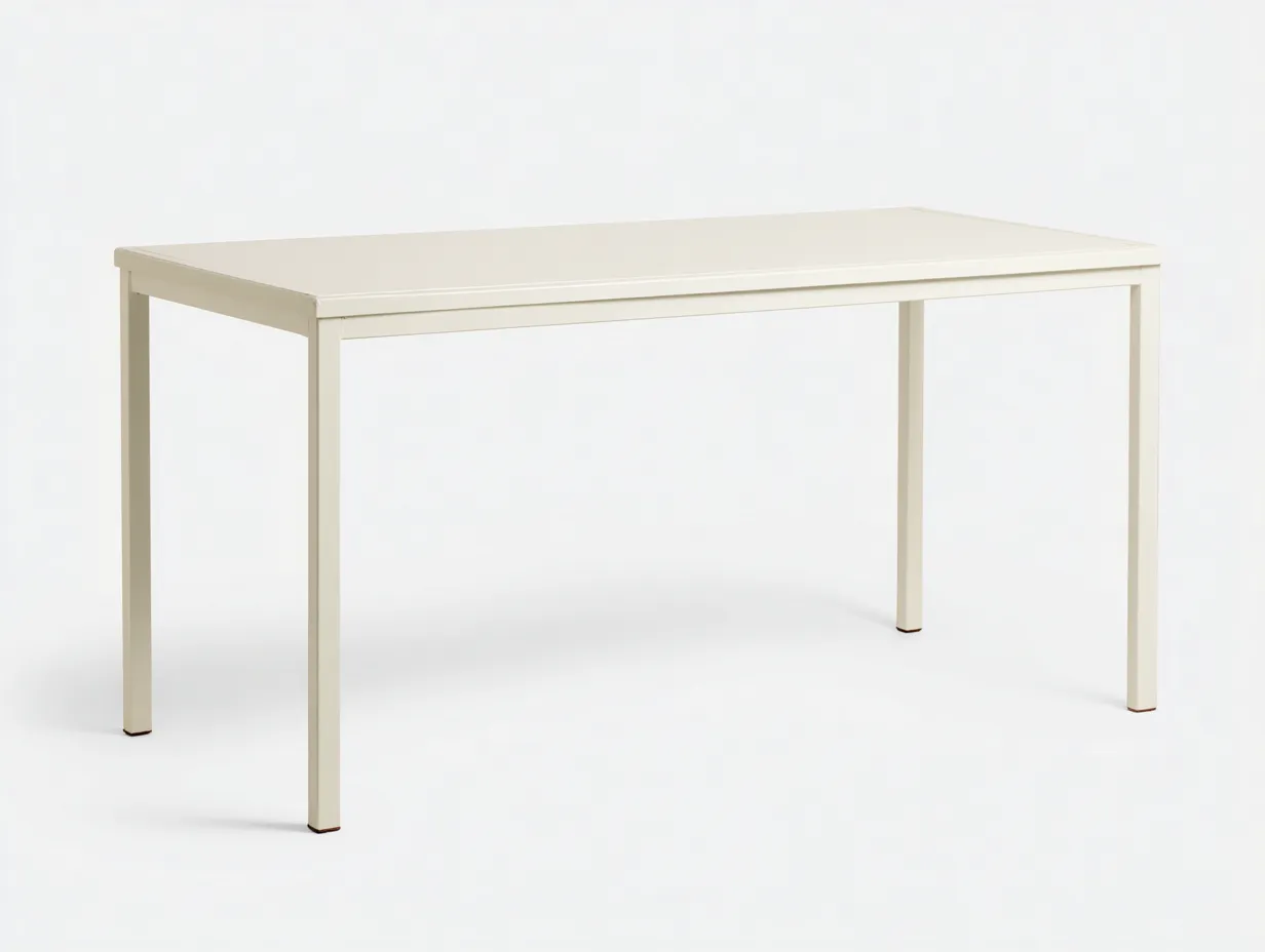 Tavolo Da Pranzo in metallo 180×90×75 cm - beige chiaro - stile essenziale per esterni-Kalenvahouse
