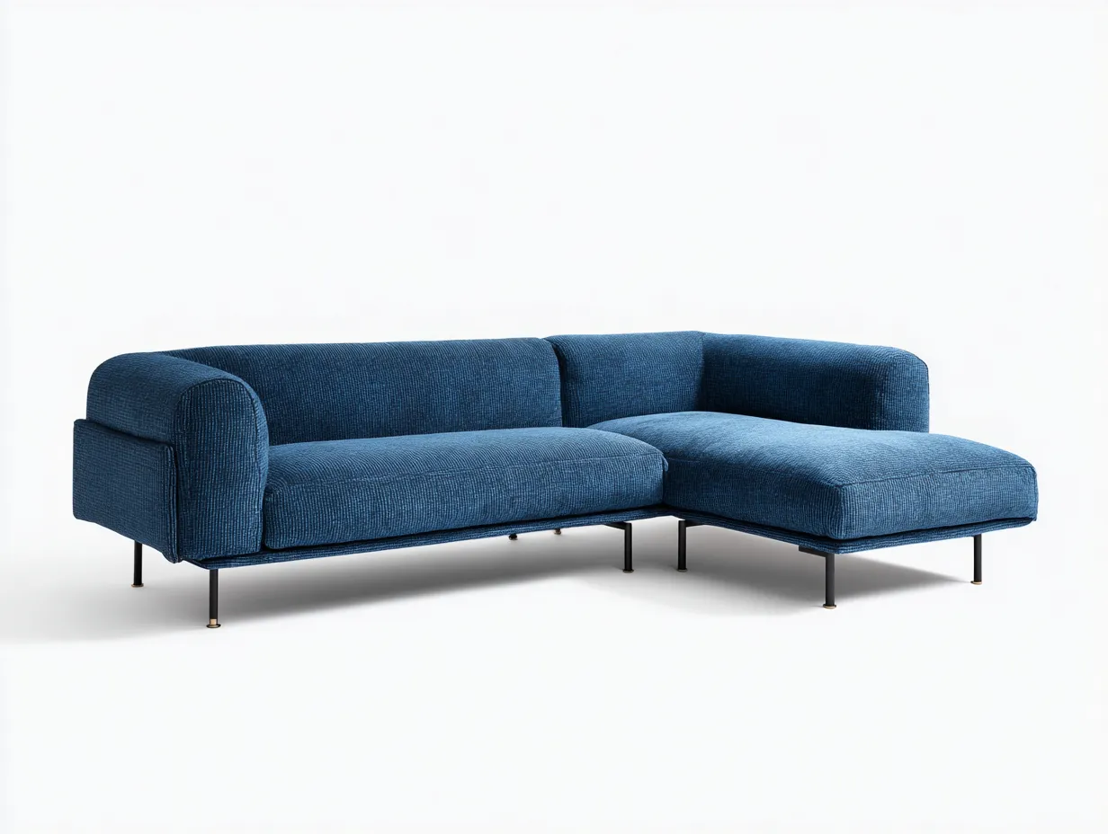 Divano angolare 280×180×82 cm – blu – tessuto moderno per soggiorno-Kalenvahouse