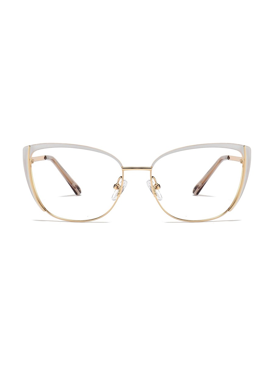Emery Glasses Cat-eye Eyeglasses - Gold-White