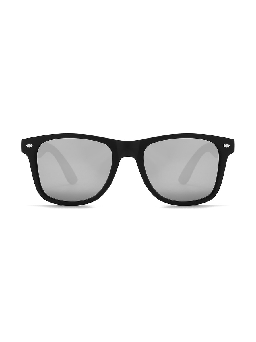 Fernando Glasses Rectangle Sunglasses - Black/White-Mirror