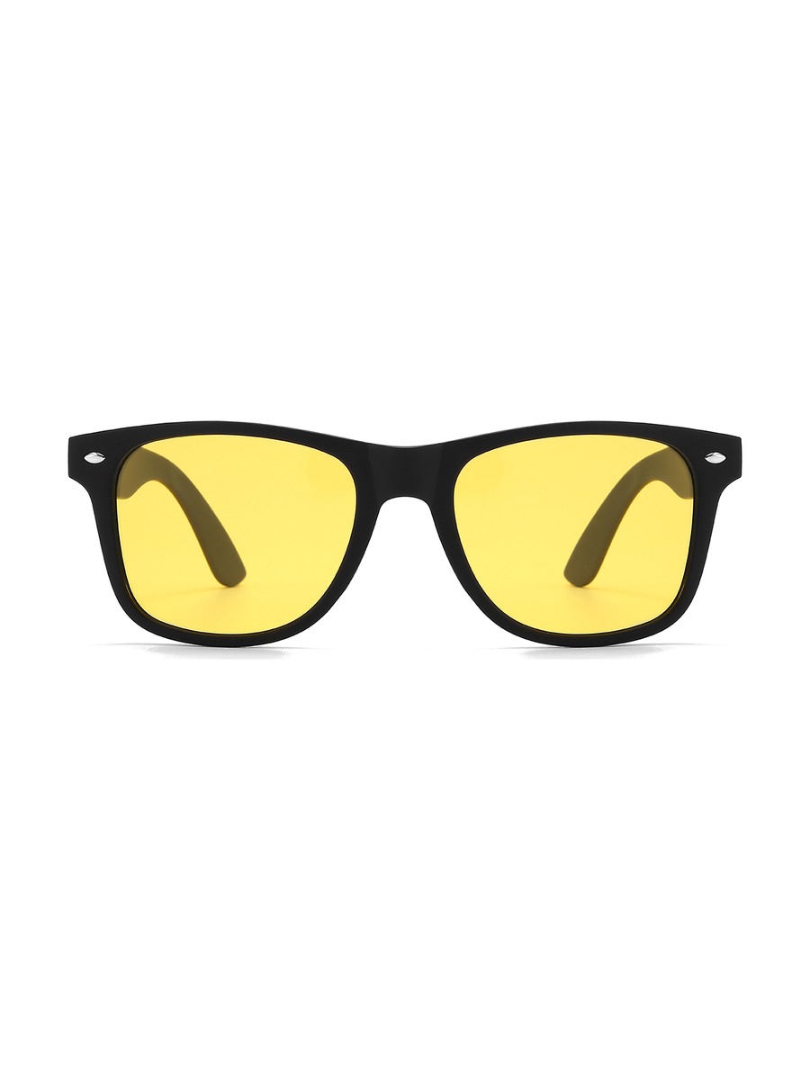 Fernando Glasses Rectangle Sunglasses - Black/Yellow