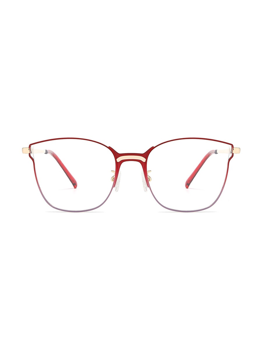 Frode Glasses Square Eyeglasses - Red-Blue