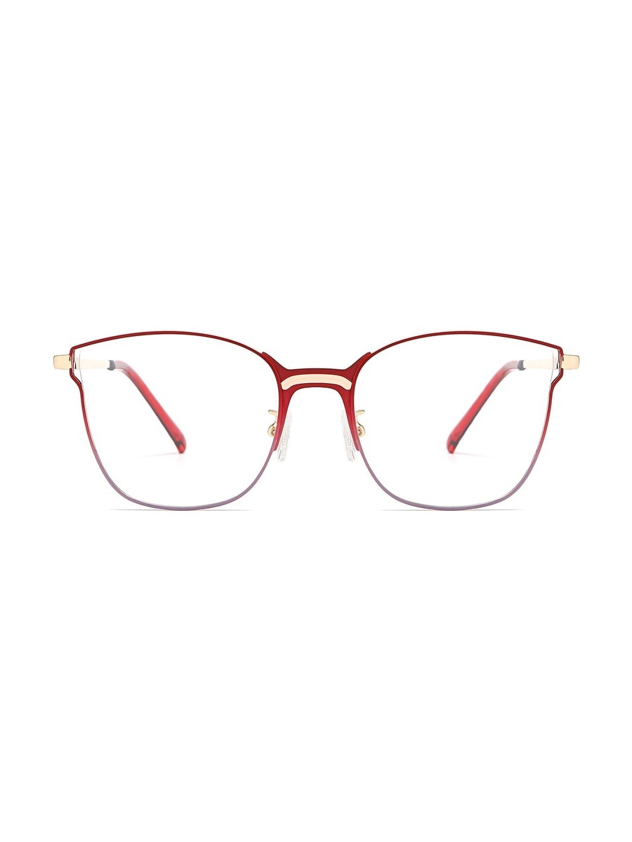 Frode Glasses Square Eyeglasses - Red-Blue
