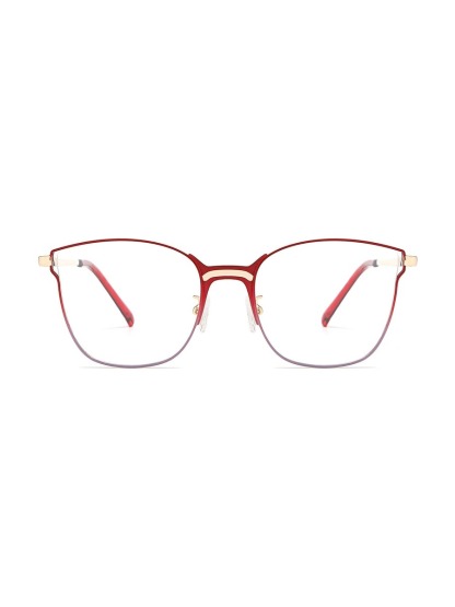 Frode Glasses Square Eyeglasses - Red-Blue