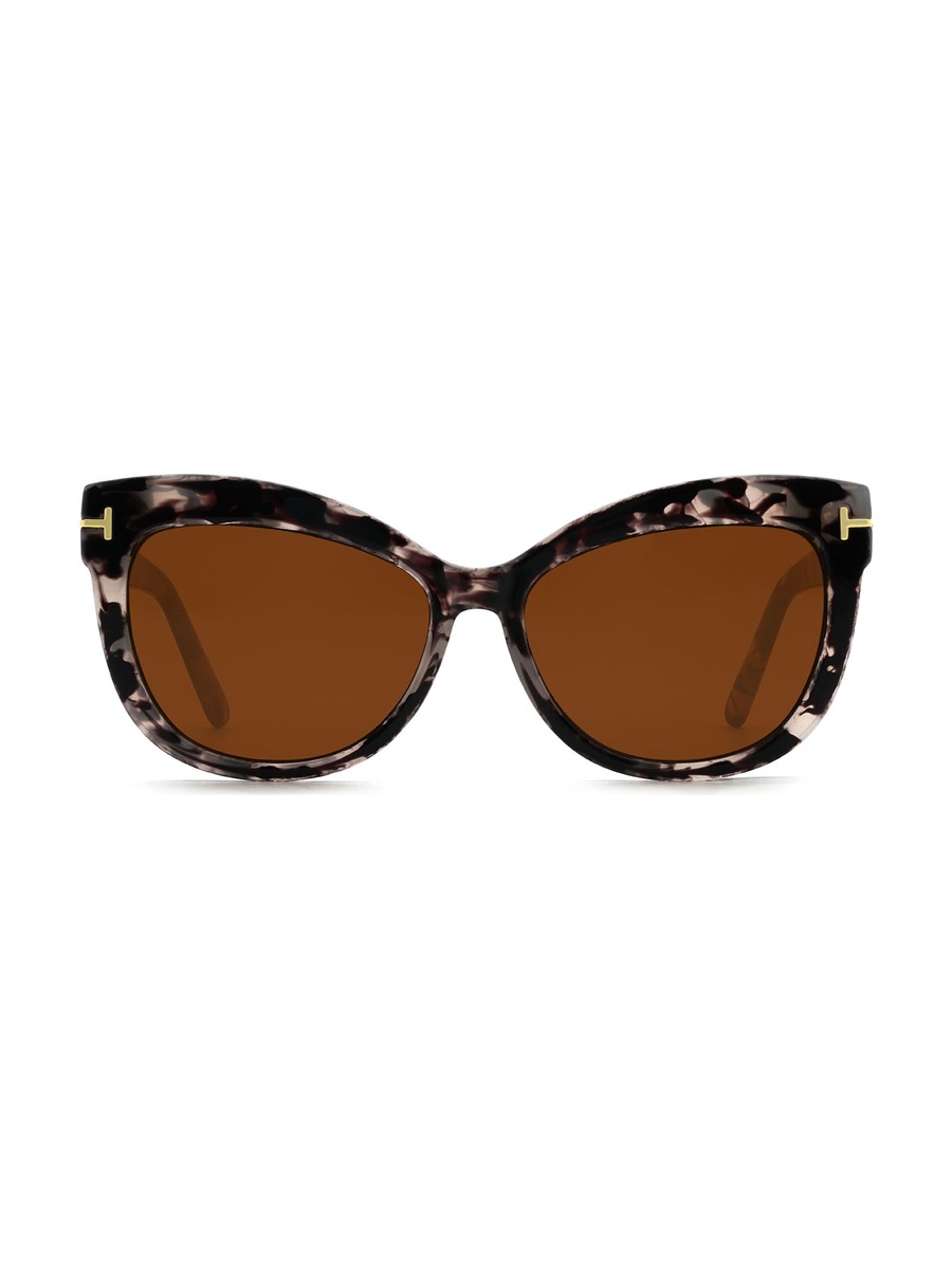 Georgie Glasses Cat-eye Sunglasses - Ivory-Tortoiseshell/Brown