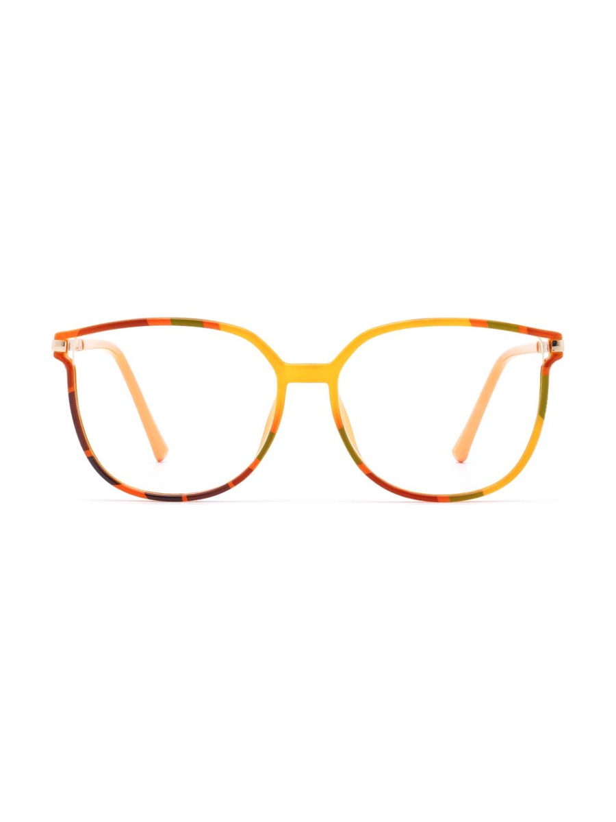 Harmony Glasses Rectangle Eyeglasses - Yellow-Orange-Green