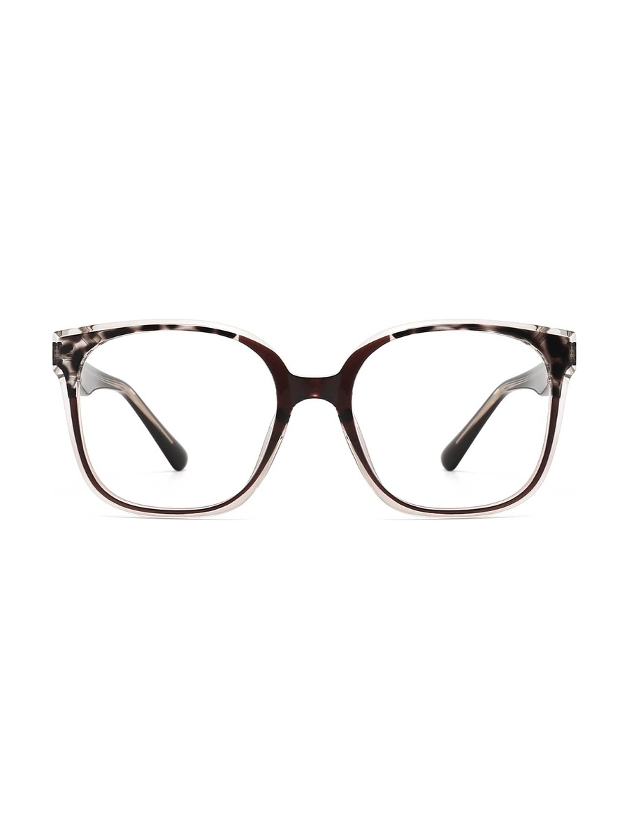 Huck Glasses Square Eyeglasses - Black-Brunette/Spots