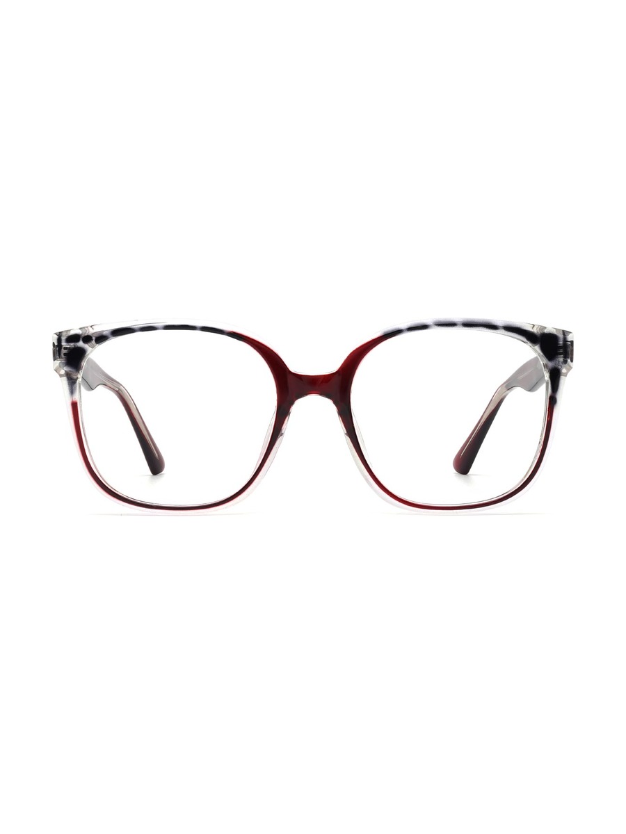 Huck Glasses Square Eyeglasses - Wine-Brown/Spots