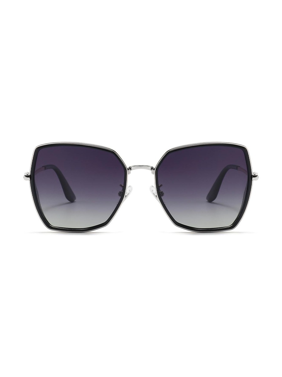 Kathi Glasses Square Sunglasses - Black/Gradual-Grey