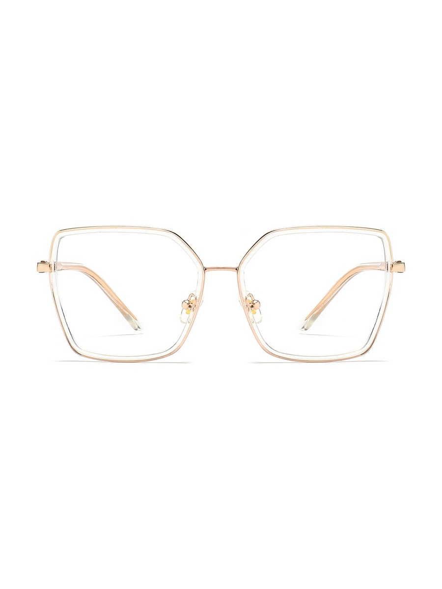 Minda Glasses Square Eyeglasses - Gold-Clear