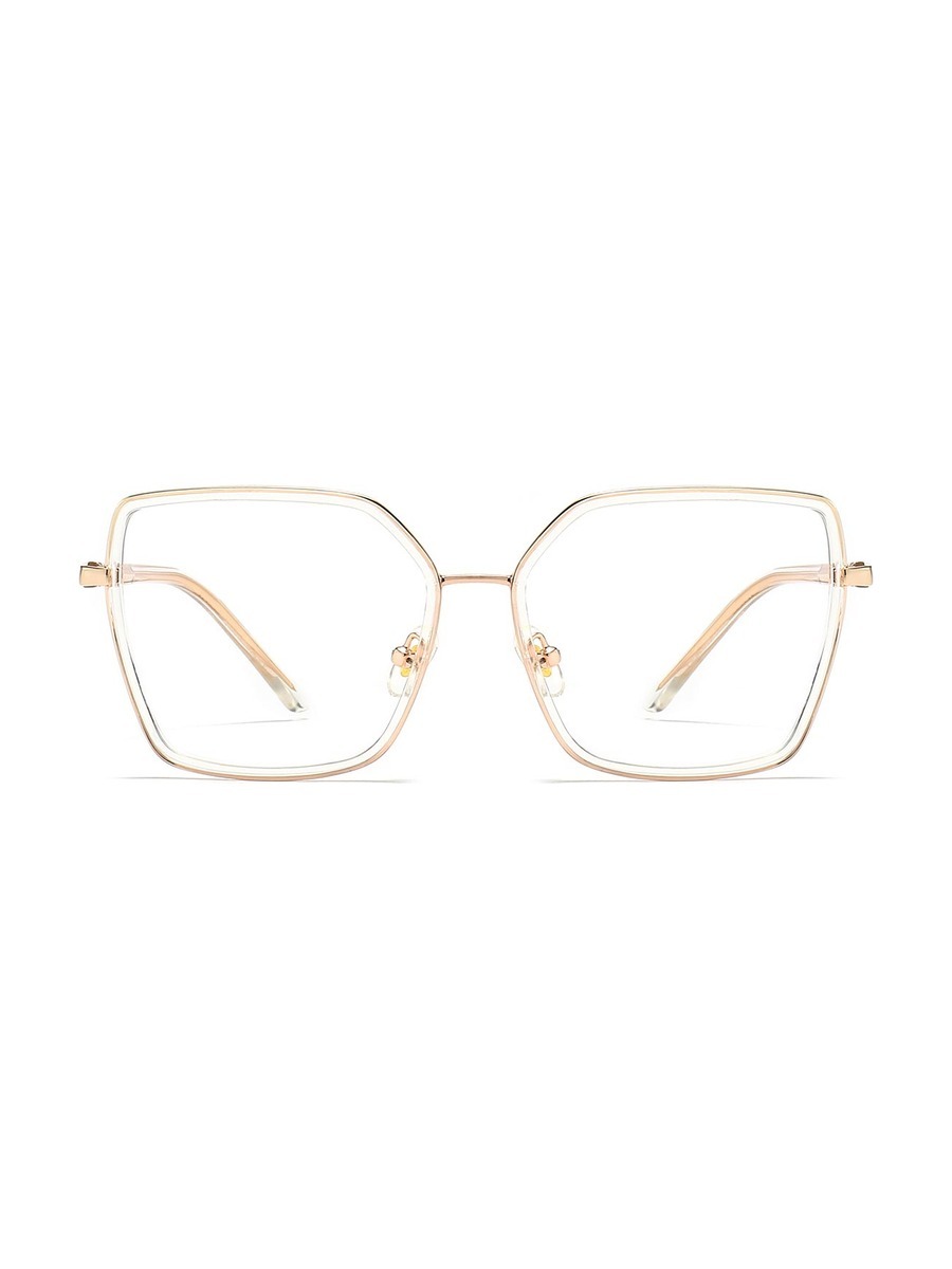 Minda Glasses Square Eyeglasses - Gold-Clear