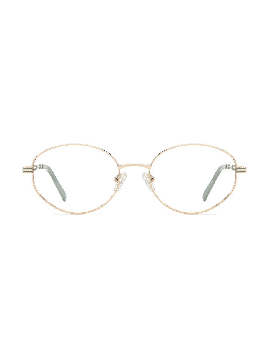 Ryann Glasses Oval Eyeglasses - Gold-Green