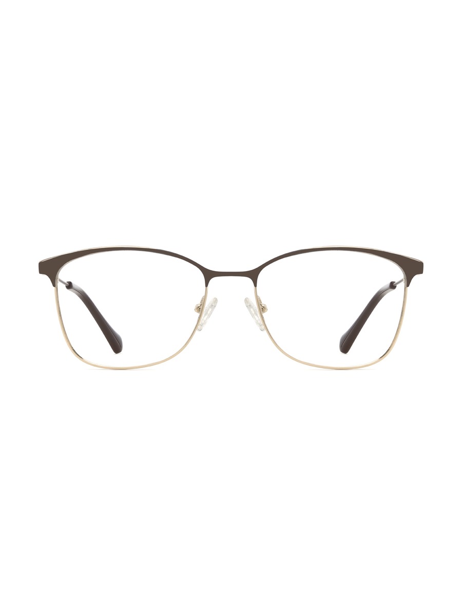 Shaikha Glasses Rectangle Eyeglasses - Gold-Brown