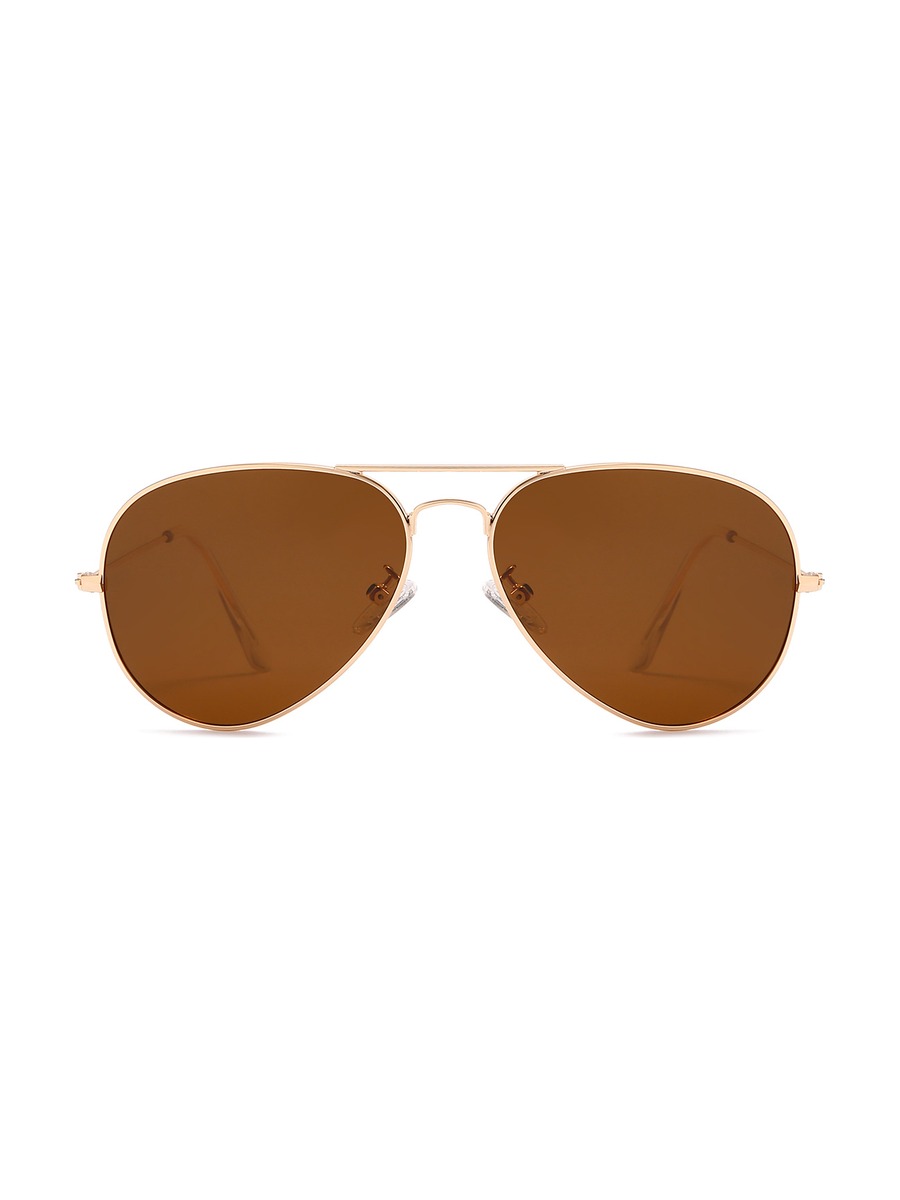 Skylah Glasses Aviator Sunglasses - Gold/Brown