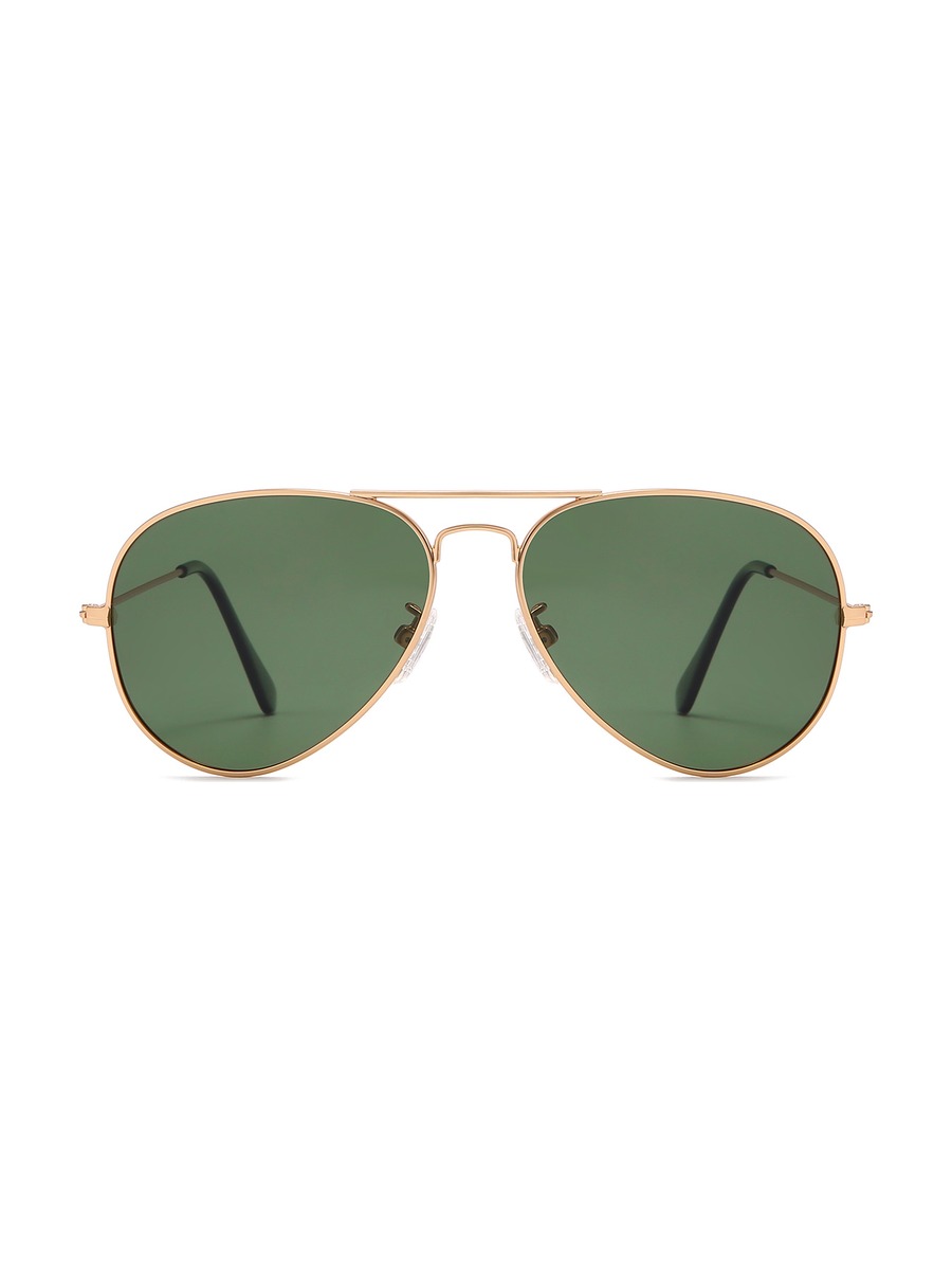 Skylah Glasses Aviator Sunglasses - Gold/Dark-Green