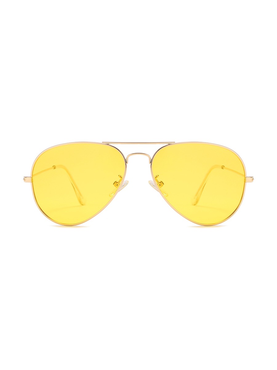 Skylah Glasses Aviator Sunglasses - Gold/Yellow