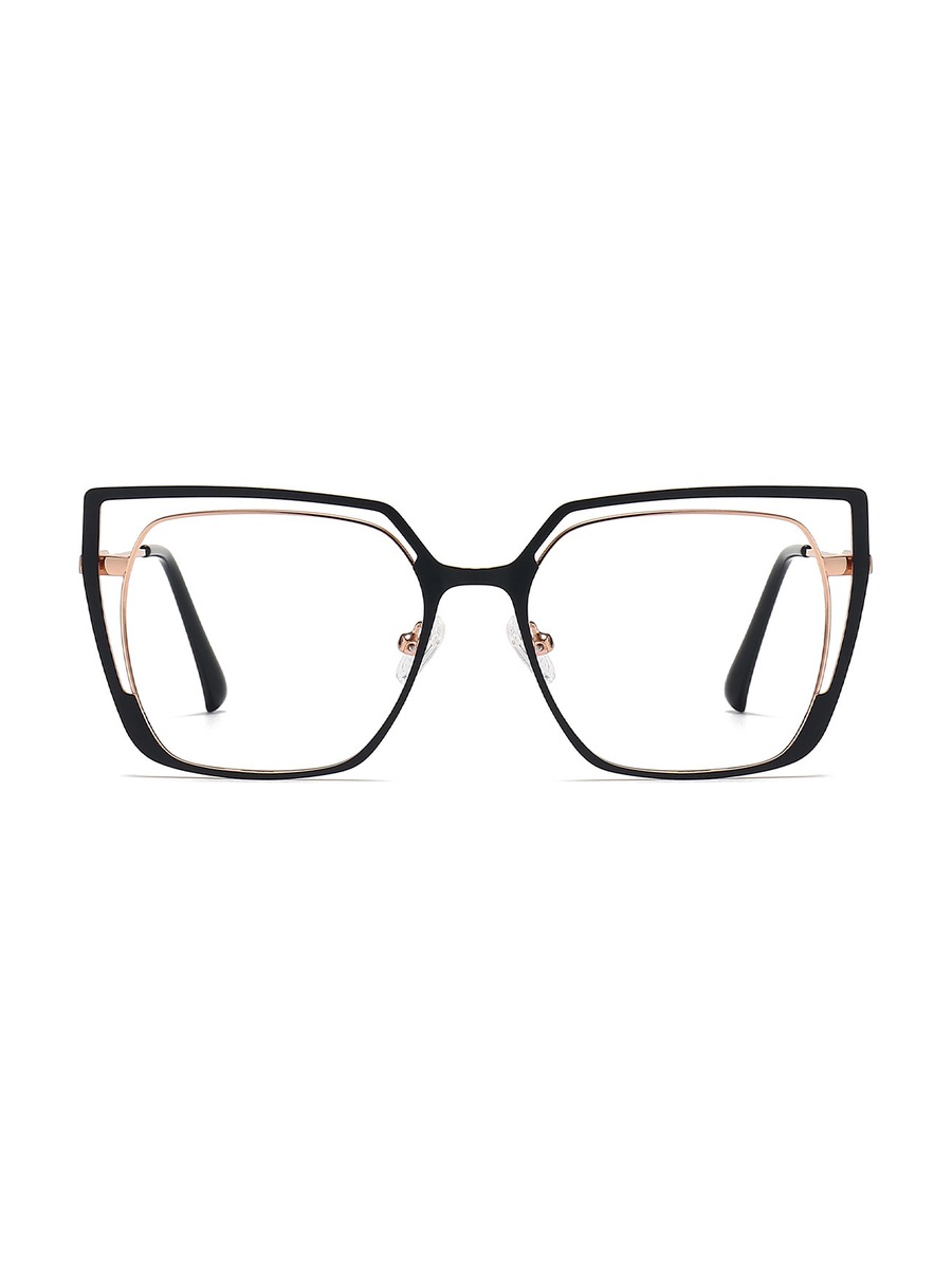 Yandi Glasses Square Eyeglasses - Gold-Black