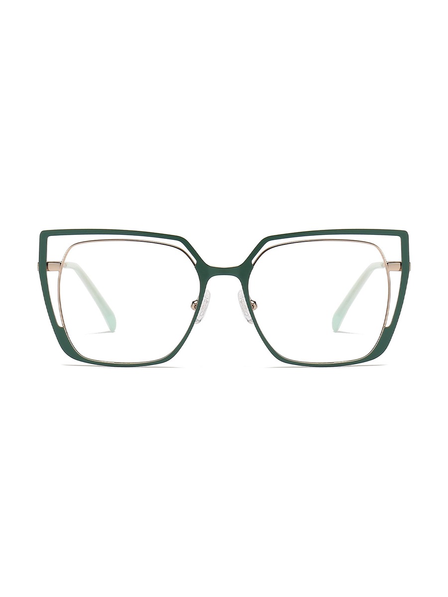 Yandi Glasses Square Eyeglasses - Gold-Green