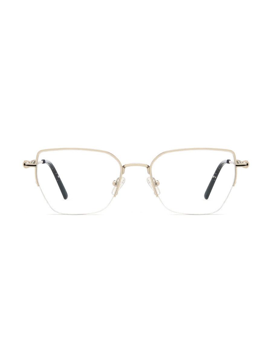 Yazan Glasses Rectangle Eyeglasses - Gold-Black