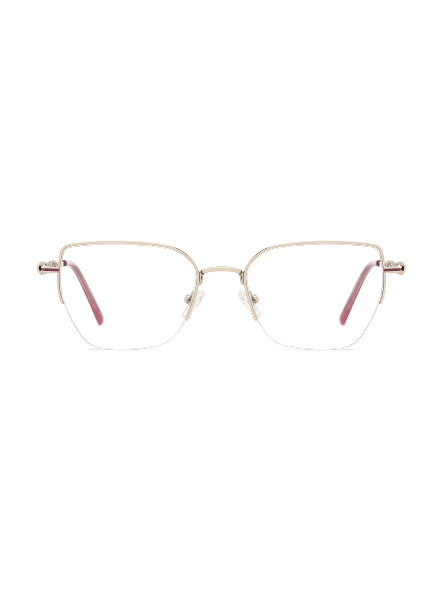 Yazan Glasses Rectangle Eyeglasses - Gold-Pink