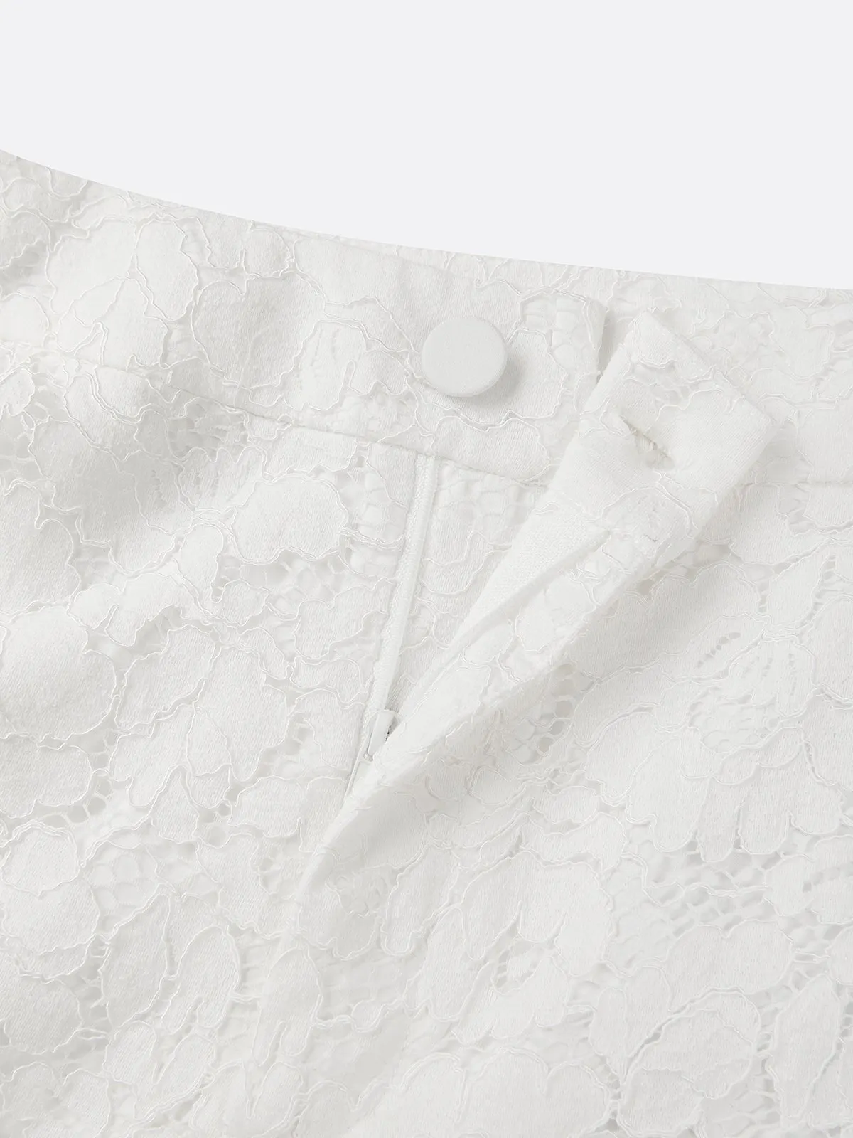 White 3D Floral Lace Strapless Sleeveless Elegant Top With Pants Two-Piece Set