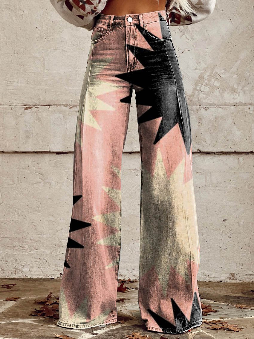 Pink Explosion Casual Wide-Leg Pants