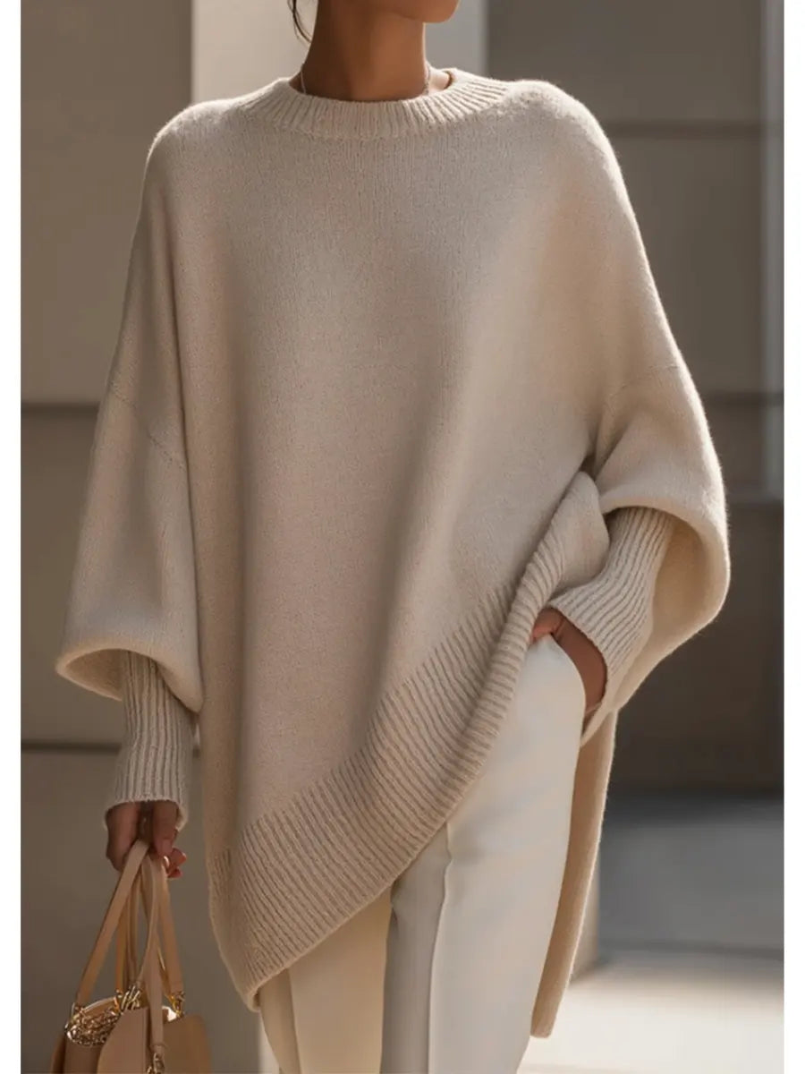 Cozy Loose Asymmetrical Hem Sweater