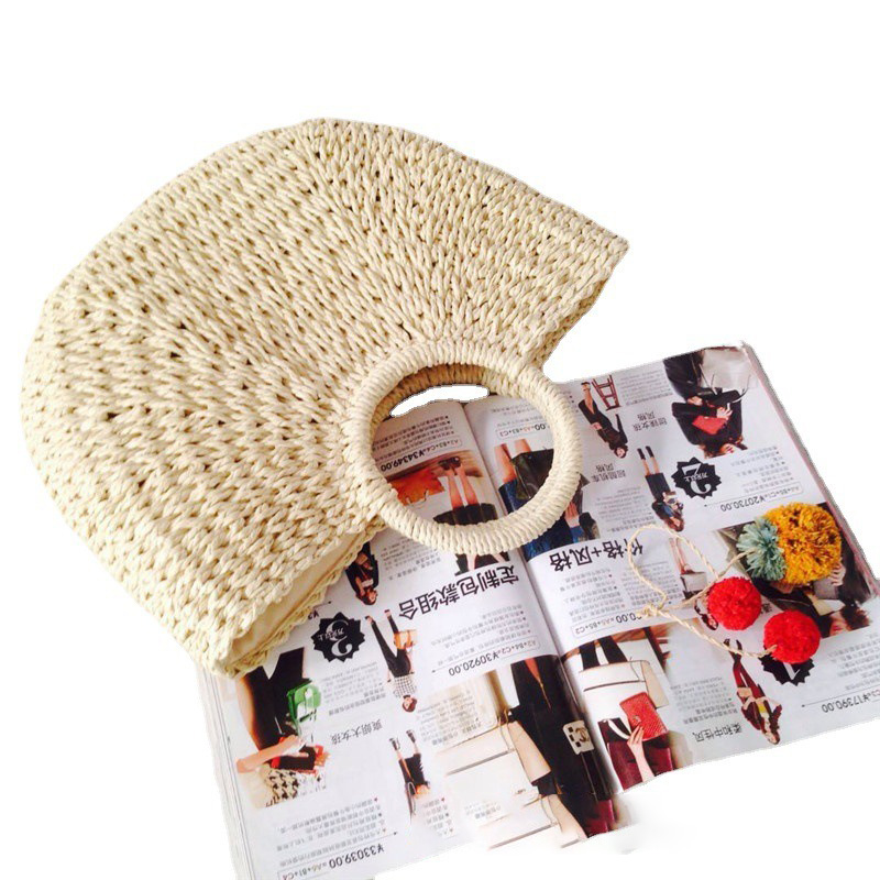 Woven Straw-Style Tote Bag
