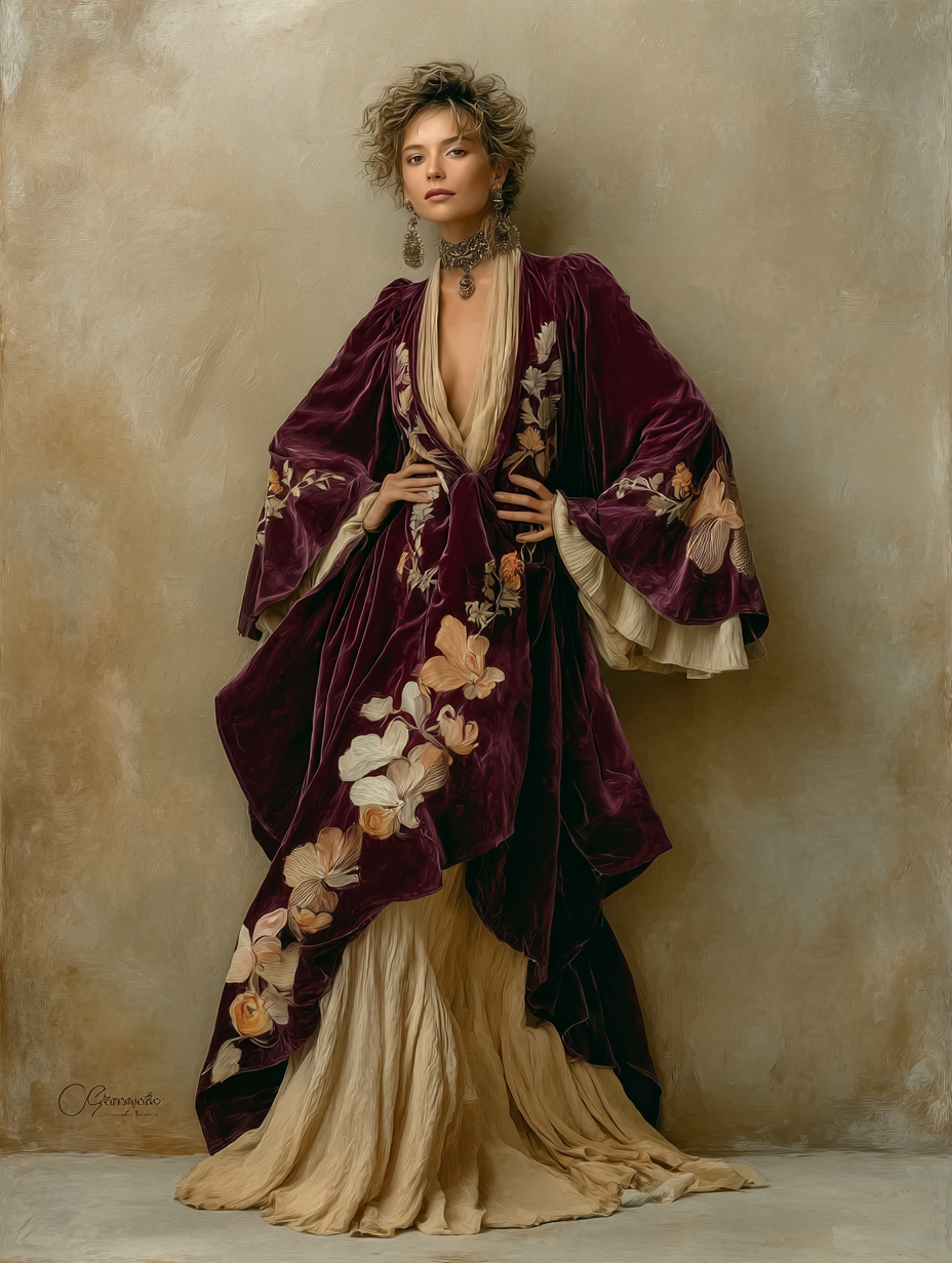 Women's Elegant Palace Ball Velvet Dress Two-piece Set