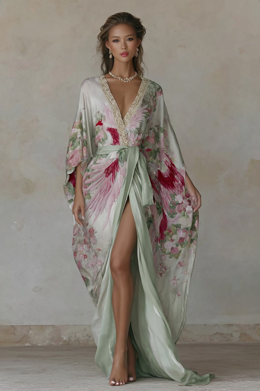 Elegant Vintage Printed Robe