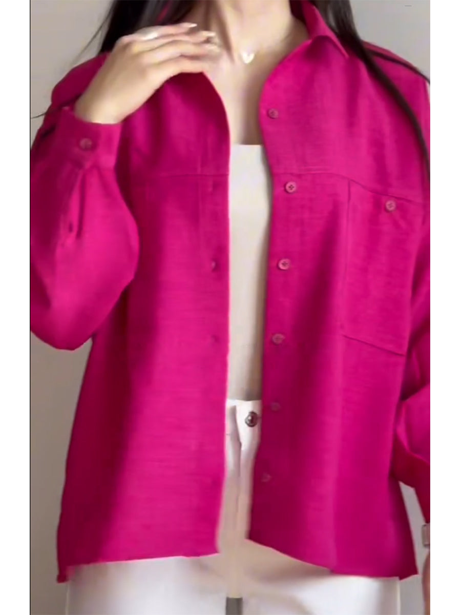 Cotton & Linen Casual Long Sleeve Shirt
