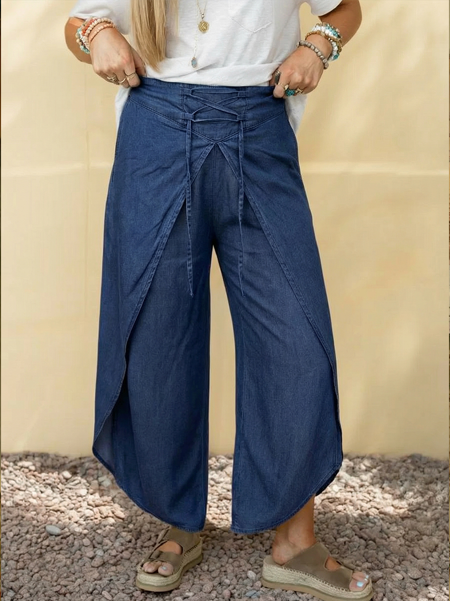 Lace-up Tencel Cotton Trousers