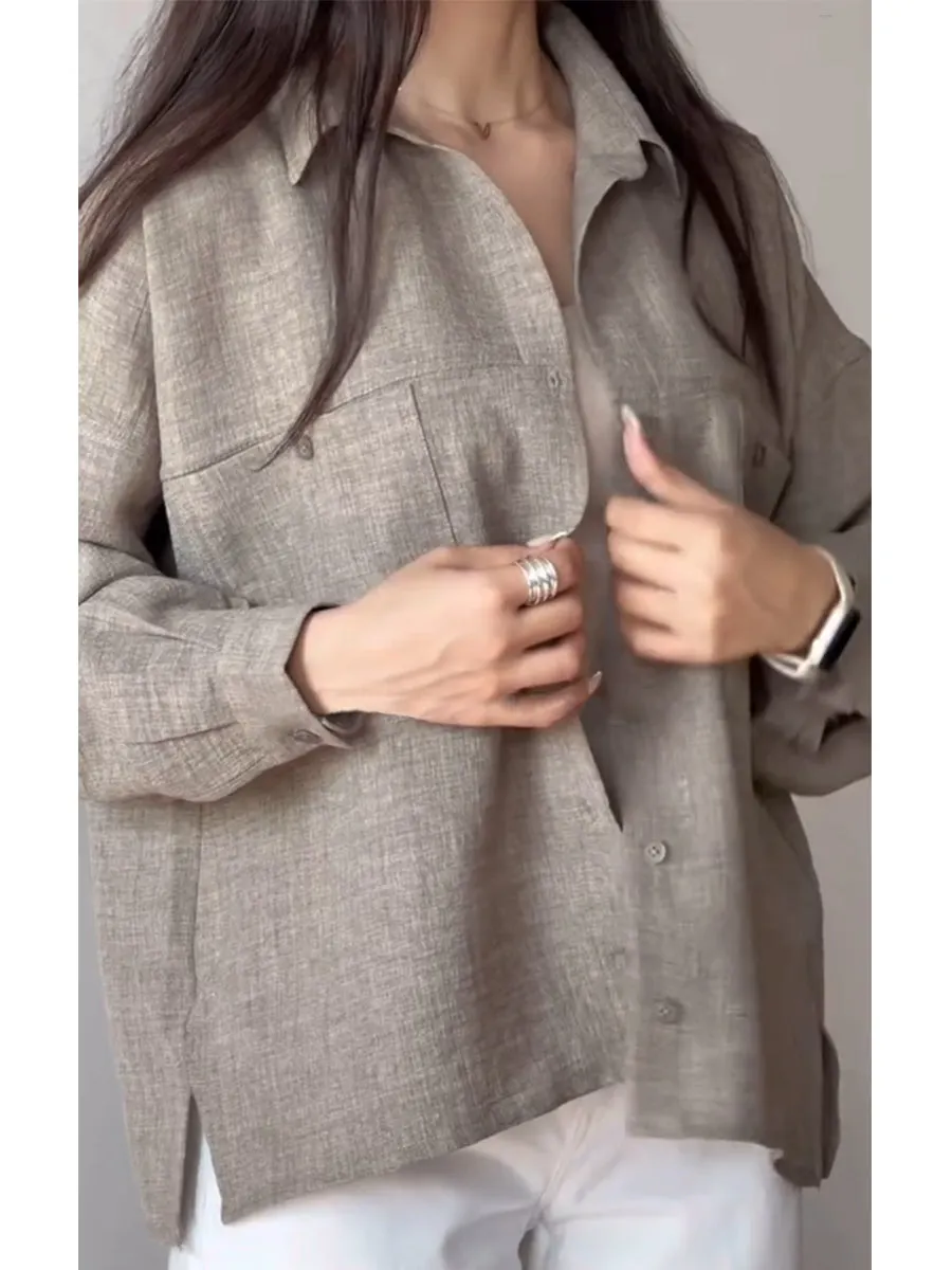 Cotton & Linen Casual Long Sleeve Shirt