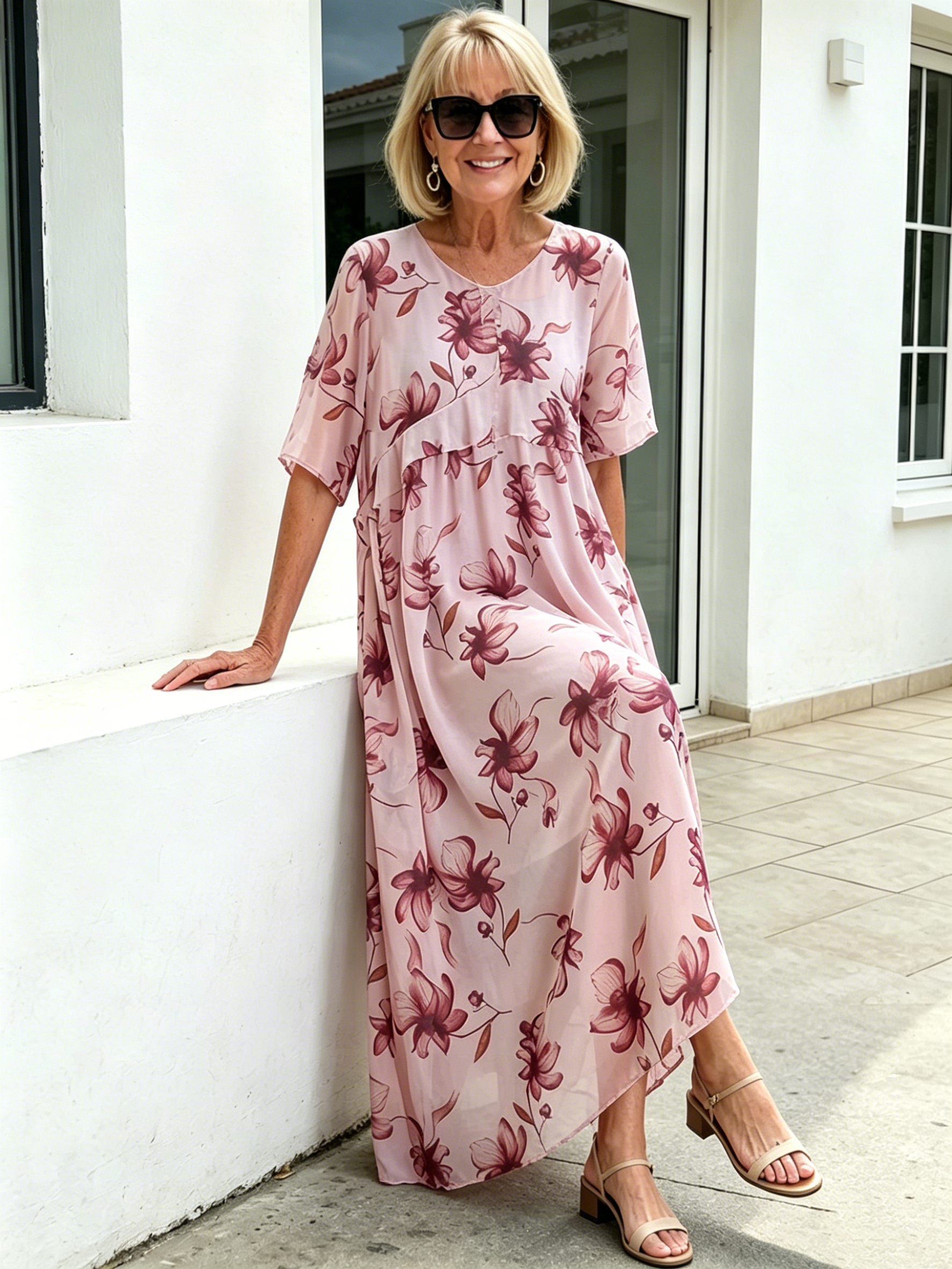 Blush Floral Maxi Dress