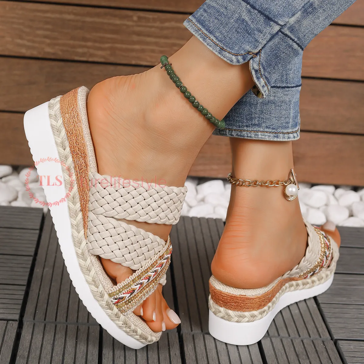 Woven Wedge Sandals