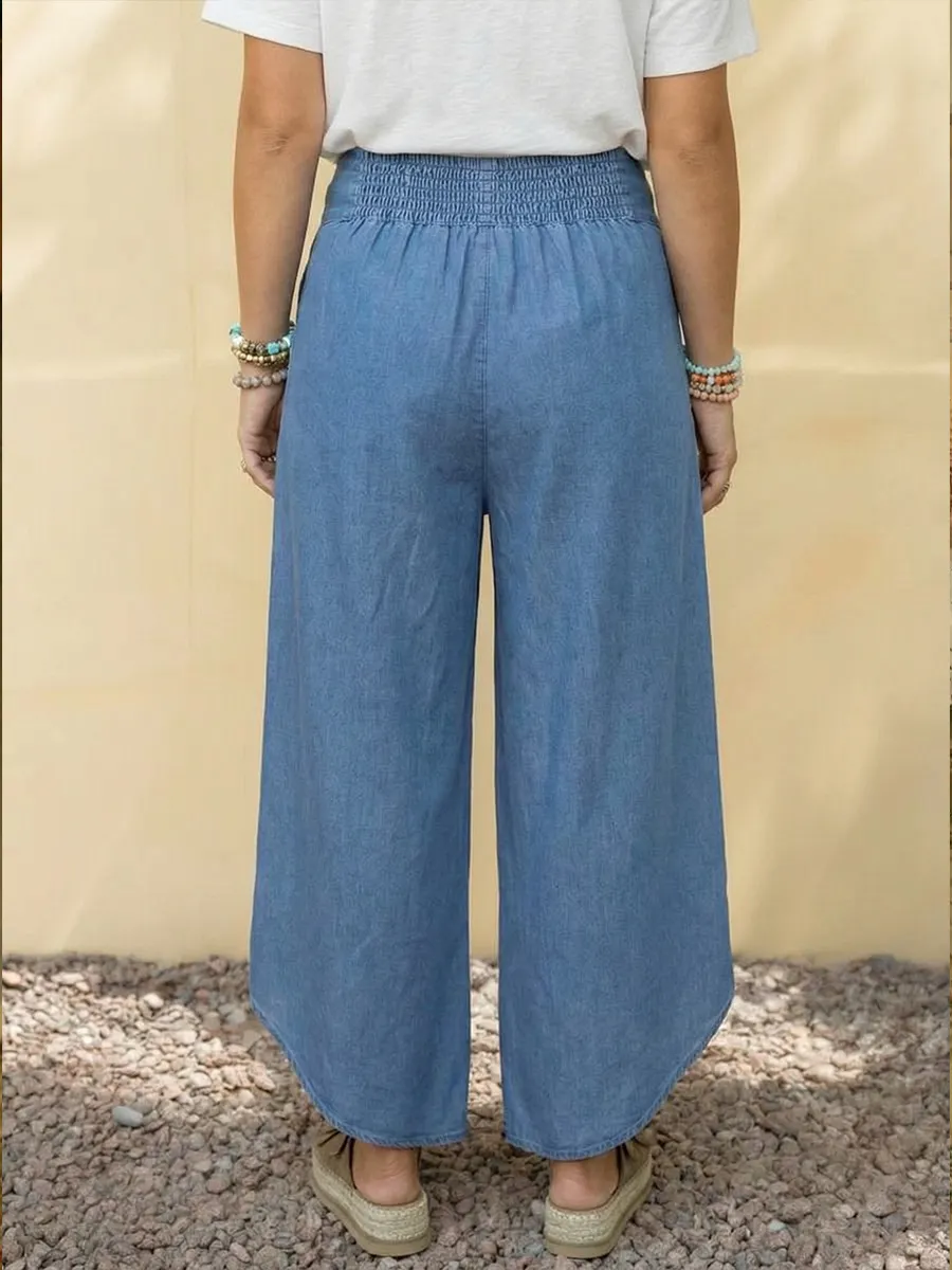 Lace-up Tencel Cotton Trousers