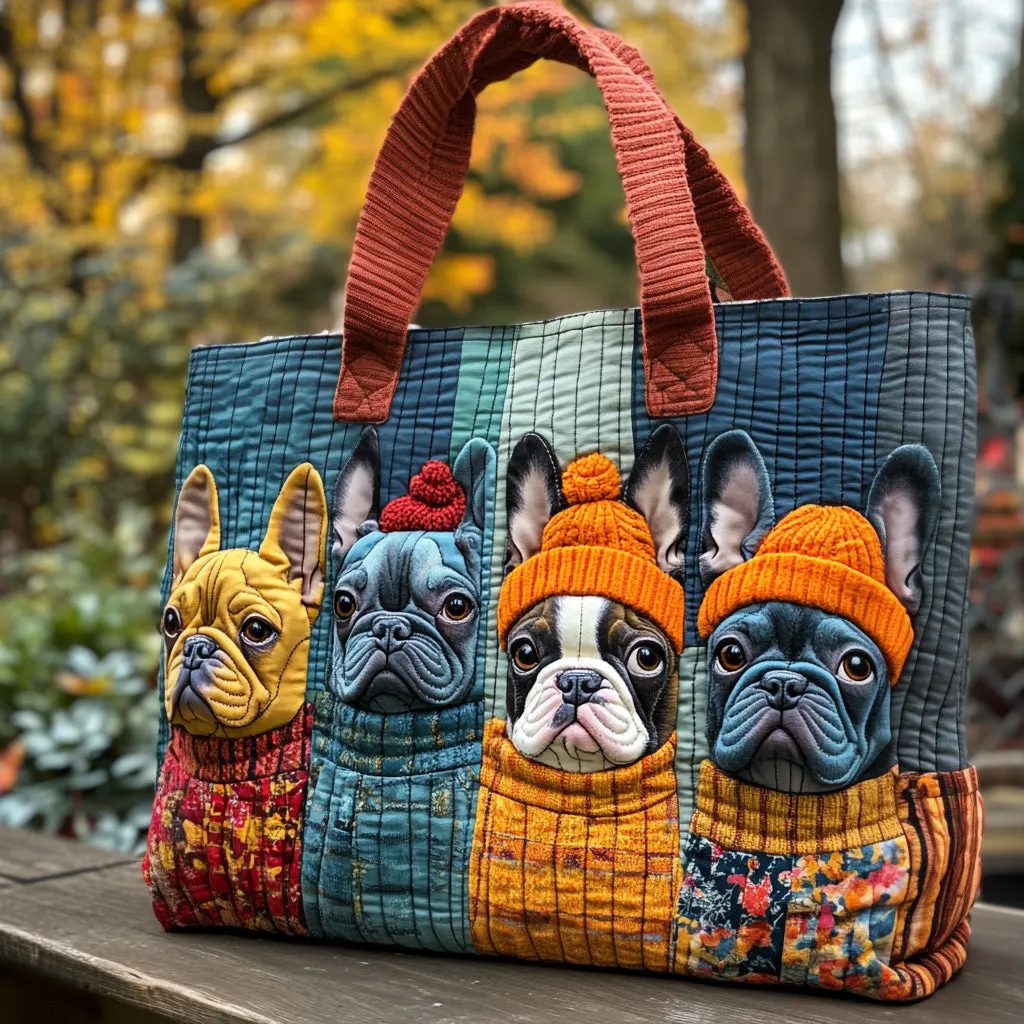 French Bulldog Quilted Tote Bag