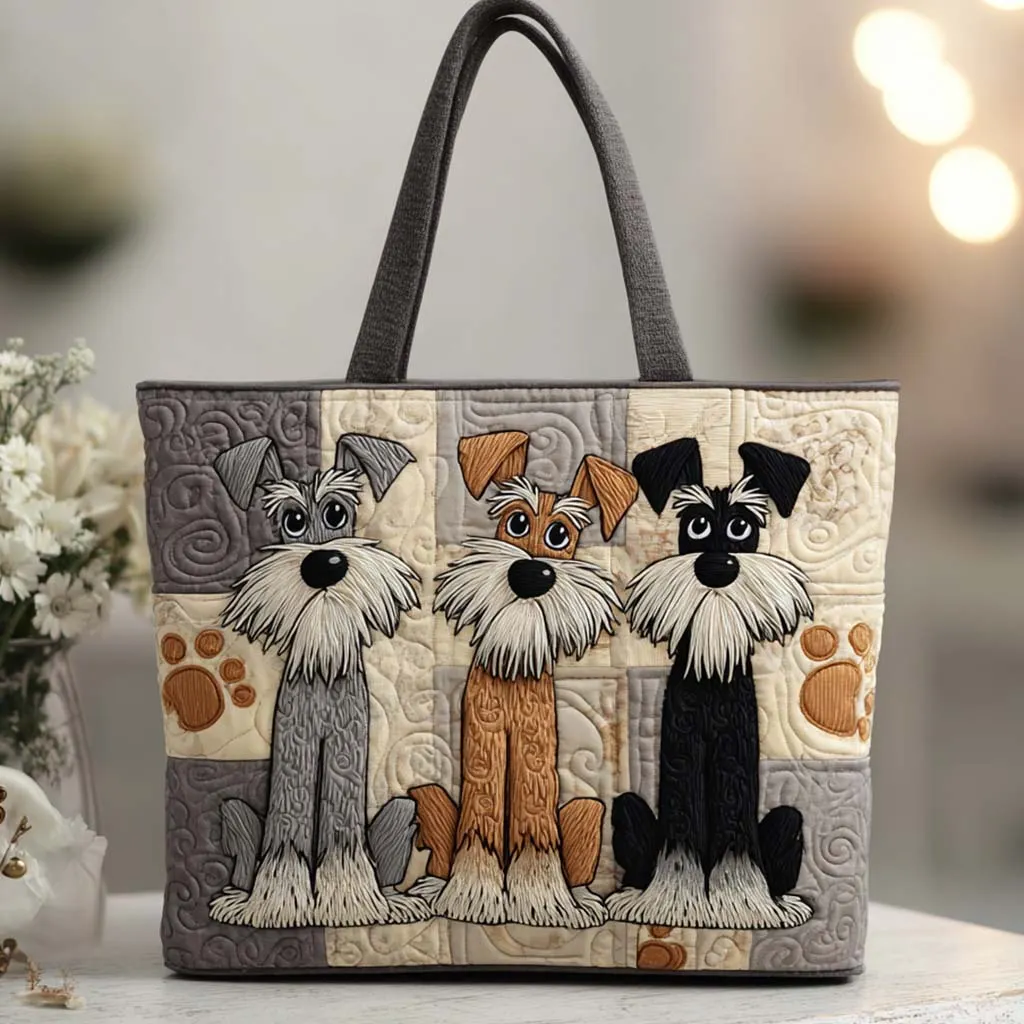 Schnauzer Quilted Tote Bag