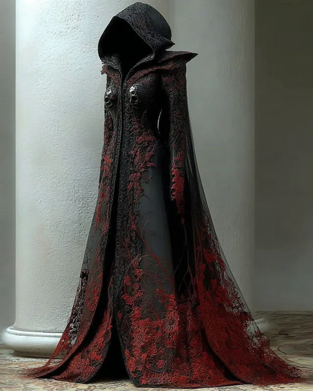 Bohemian style Contrasting Lace Embroidered Cape 943f