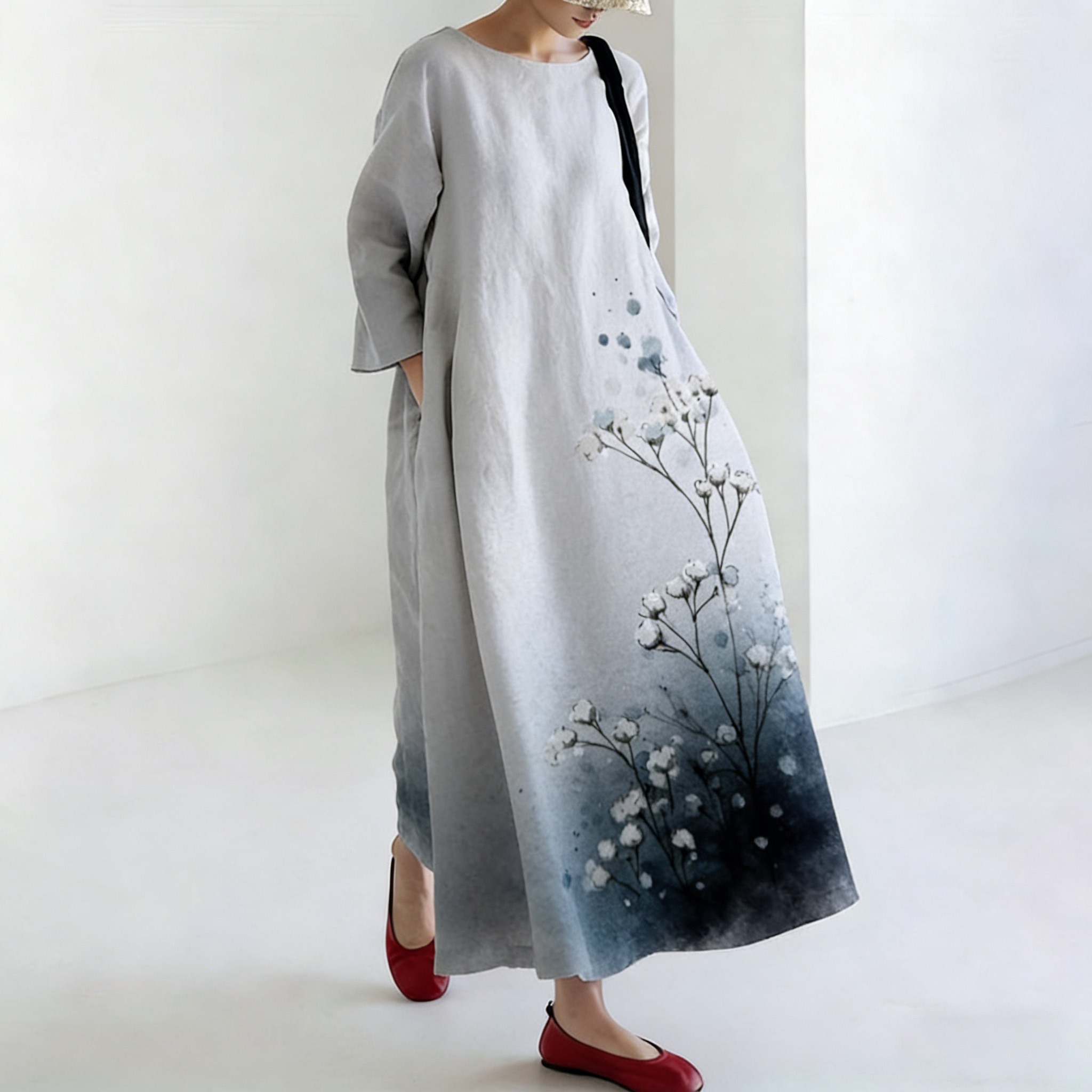 Japanese-style Tie-dye Floral Print Dress