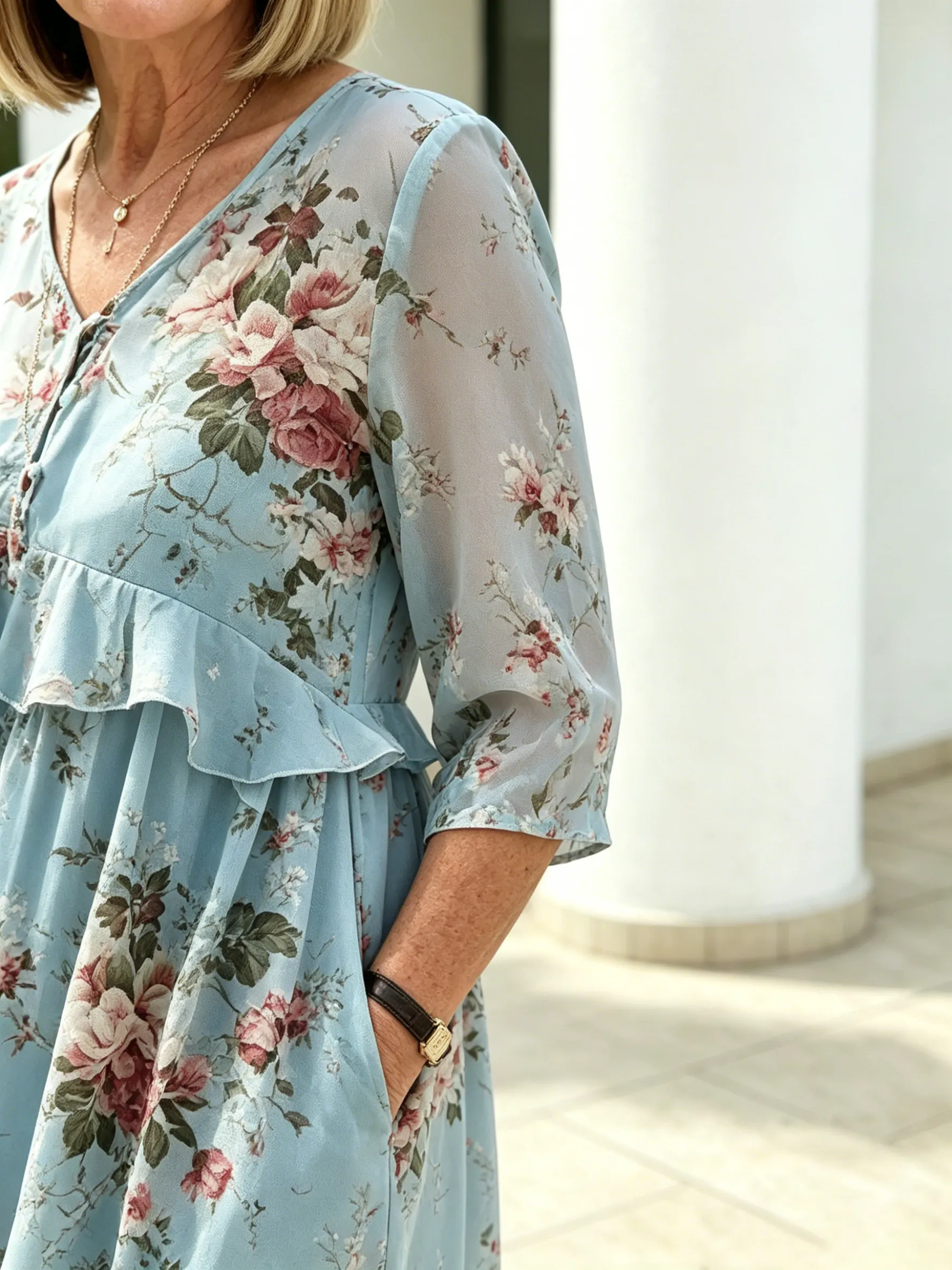 Blush Floral Maxi Dress
