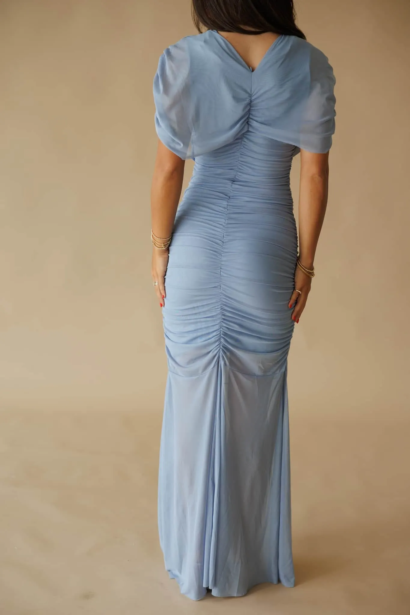 Cape Flare Maxi Dress