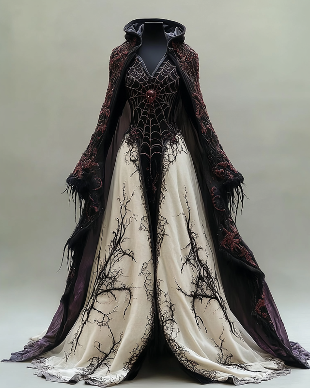 Women's Boho Witch Contrast Evening Dress 4052