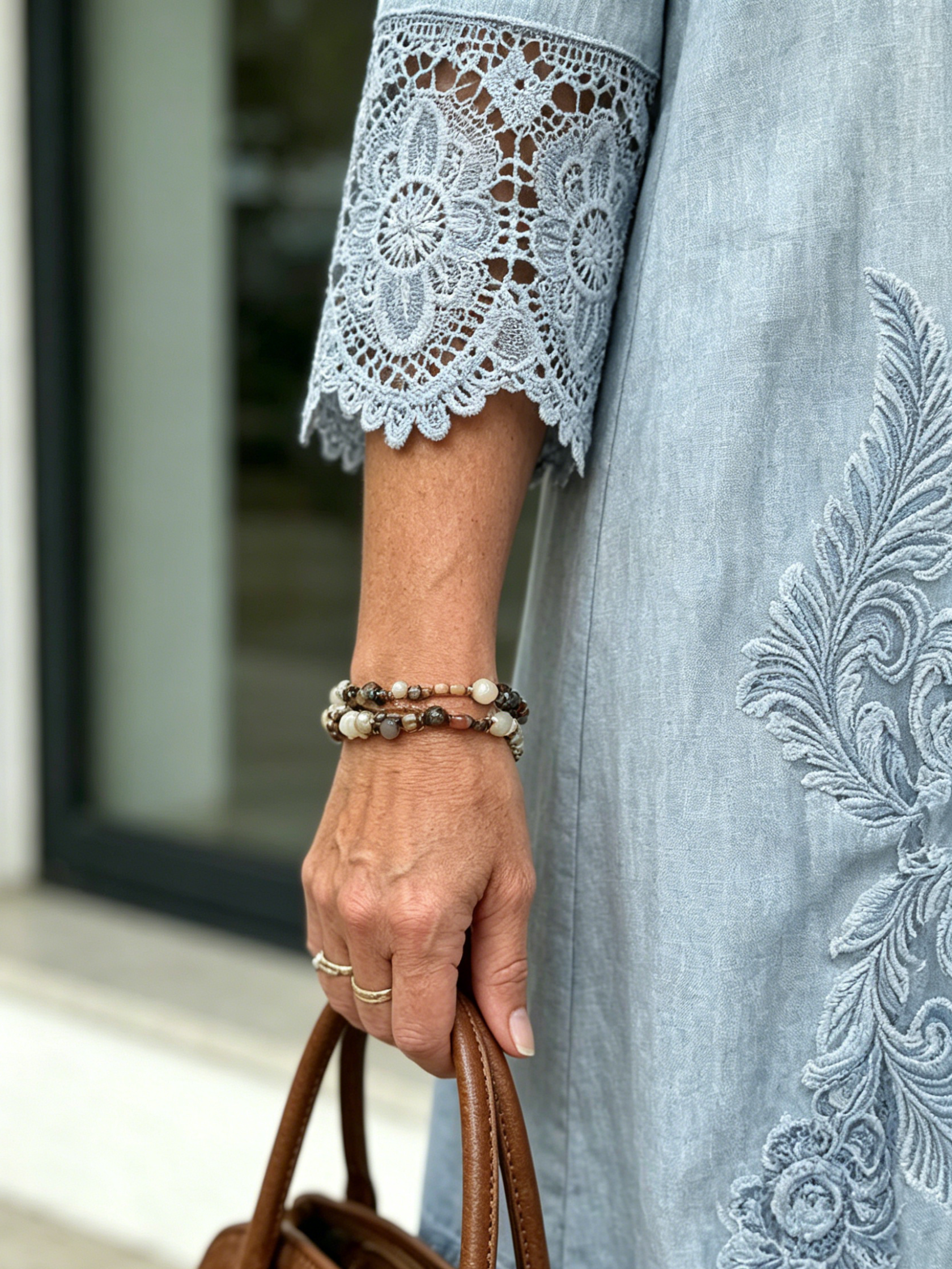 V-Neck A-Line Midi Dress