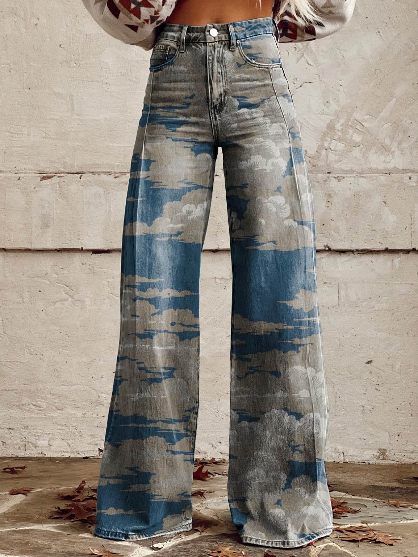 Sky Casual Wide-Leg Pants