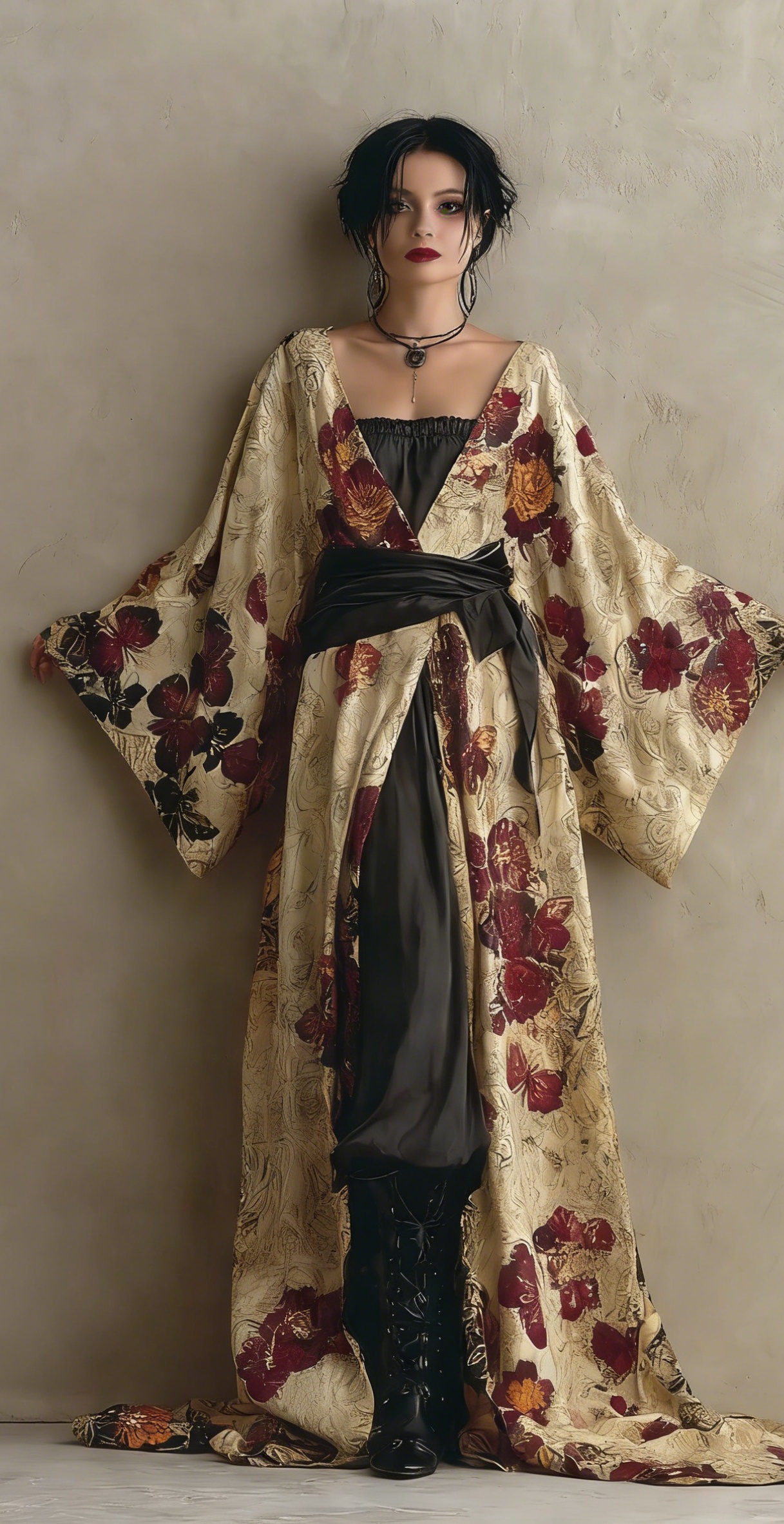 Women's Vintage Ornate Slim Gown (belt Included)