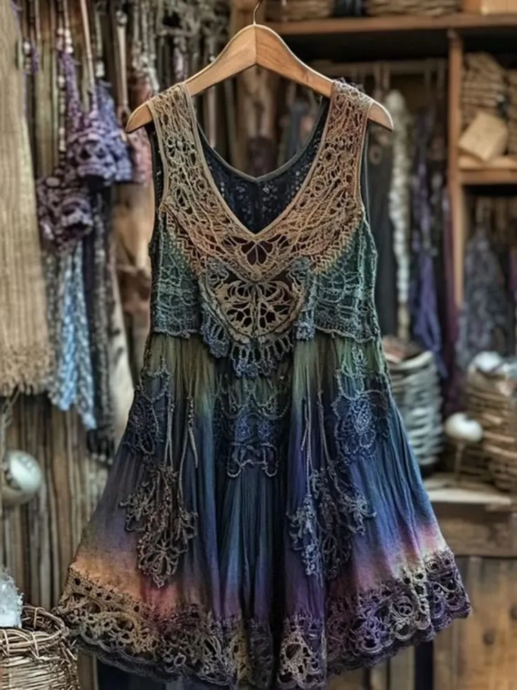 Vintage Viking Gradient Tribal Pattern Comfy Tank Top